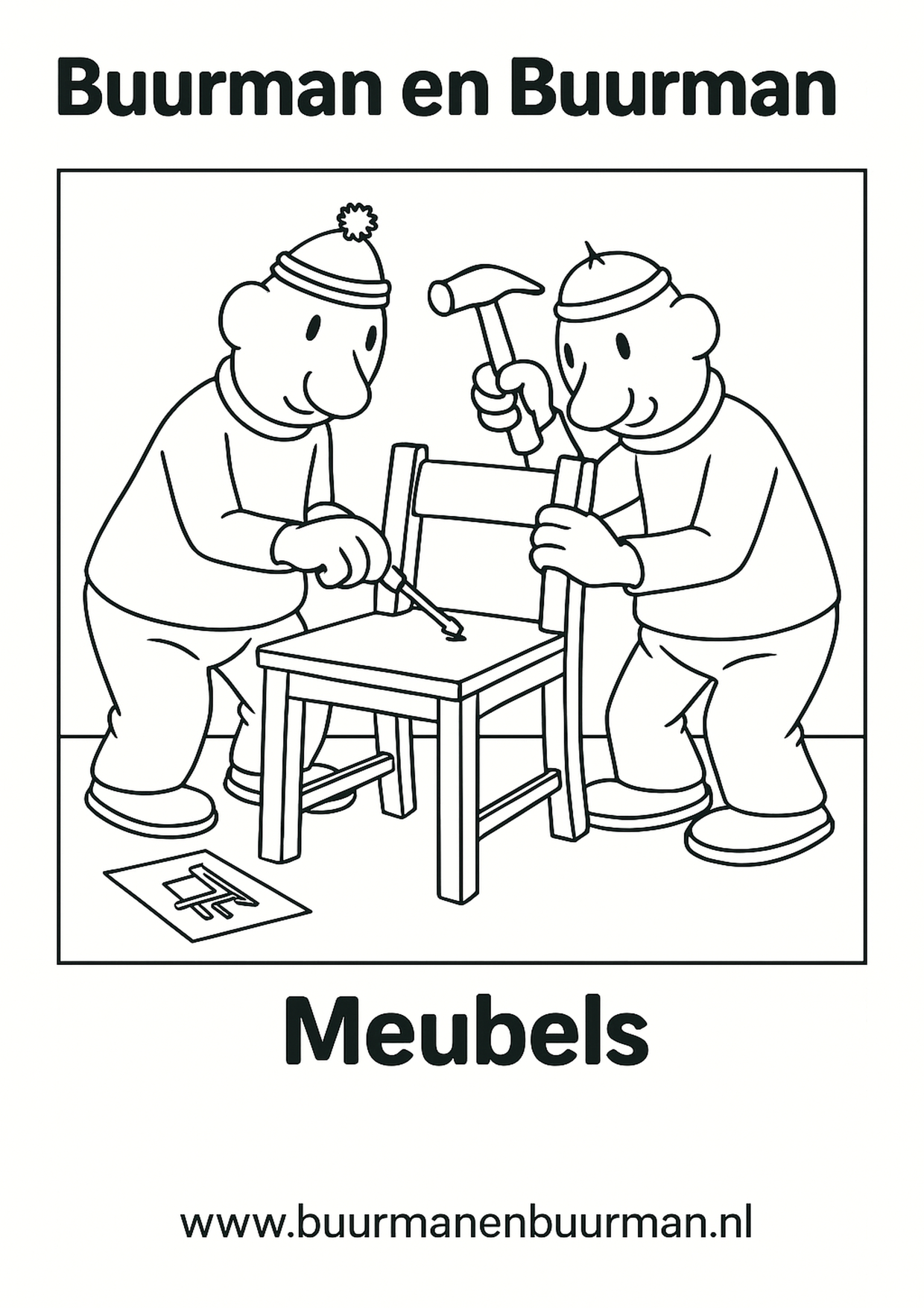 Buurman en Buurman kleurplaat - Meubels