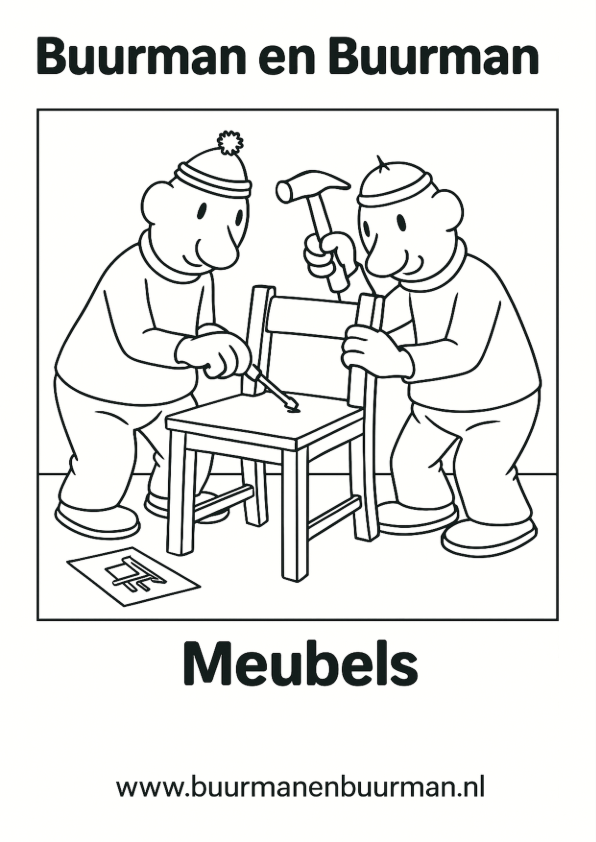 Kleurplaat Buurman en Buurman - aflevering:  Meubels