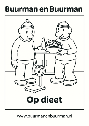 Kleurplaat Buurman en Buurman -Op dieet