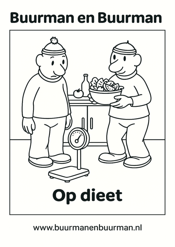 Kleurplaat Buurman en Buurman - aflevering:  Op dieet