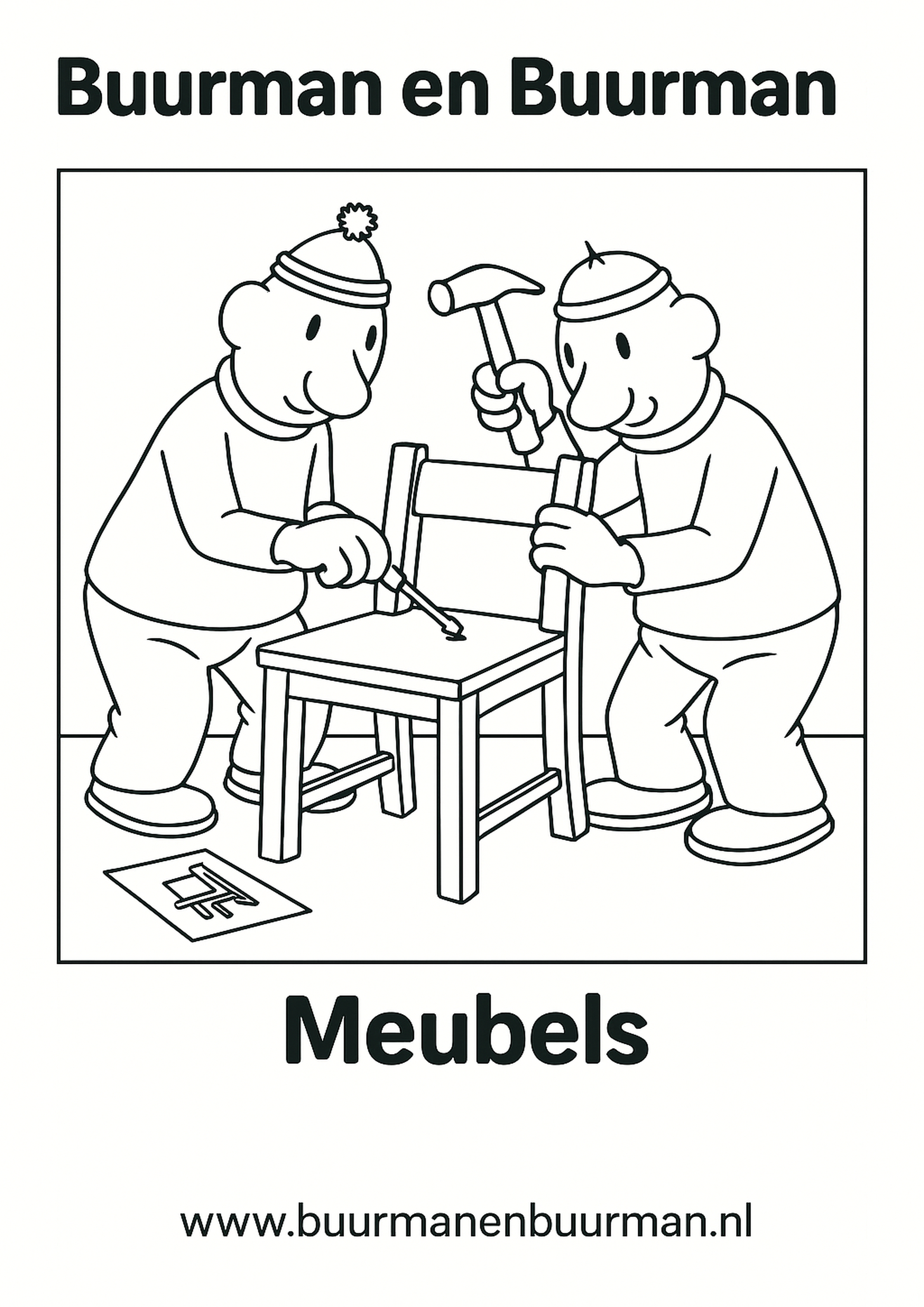 Buurman en Buurman kleurplaat - Meubels