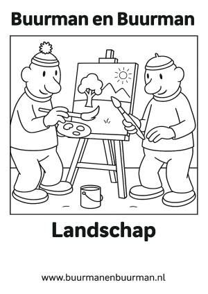 Kleurplaat Buurman en Buurman -Landschap