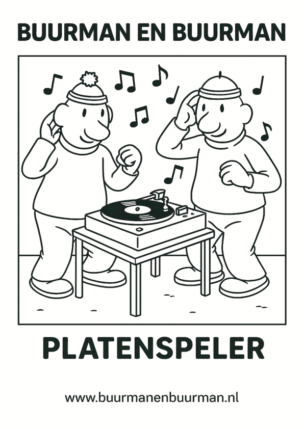 Kleurplaat Buurman en Buurman - aflevering:  Platenspeler